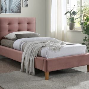 Επενδυμένο κρεβάτι Texas 90x200 με Βελούδο σε χρώμα Ροζ DIOMMI TEXASV90RD