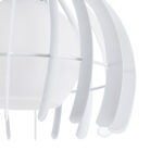GloboStar® STEPHEN 01225 Μοντέρνο Κρεμαστό Φωτιστικό Οροφής Μονόφωτο 1 x E27 AC220-240V IP20 - Φ26 x Υ21cm - Λευκό Μεταλλικό Πλέγμα με Λευκό Γυαλί - 5 Χρόνια Εγγύηση