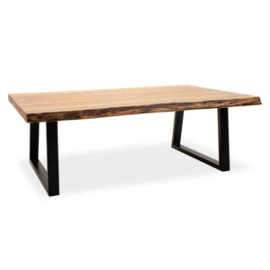 Τραπέζι σαλονιού Miles pakoworld μασίφ ξύλο 4εκ φυσικό-πόδι μαύρο 115x72x41εκ (1 τεμάχια)