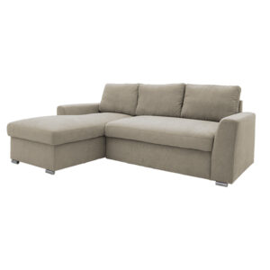 Γωνιακός καναπές-κρεβάτι δεξιά γωνία Belle pakoworld μπεζ 236x164x88εκ (1 τεμάχια)