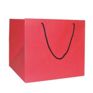 Next χάρτινη τσάντα κόκκινη με κορδόνι Υ29x33x33εκ. πιέτα 12 τμχ.