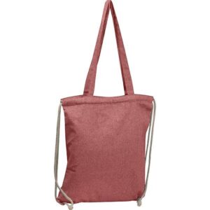 Τσάντα από ανακυκλωμένο βαμβάκι με μακρύ χερούλι και ιμάντες πλάτης κόκκινη Υ42x37,5x3εκ.  τμχ.