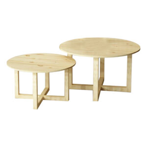 Τραπέζι σαλονιού Darko pakoworld σετ 2 τεμαχίων φυσικό ξύλο (1 τεμάχια)