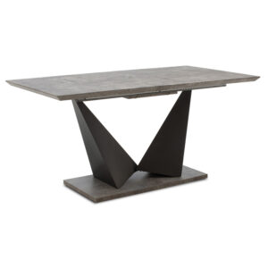 Τραπέζι Gordon pakoworld επεκτεινόμενο γκρι cement μελαμίνης- πόδι μαύρο μέταλλο 160-200x90x75εκ (1 τεμάχια)