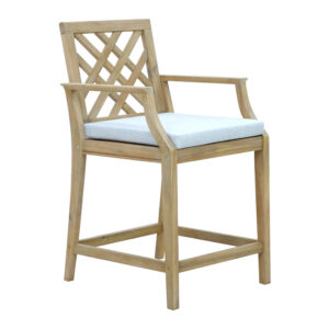 Καρέκλα Amalfi pakoworld μασίφ ξύλο ακακίας-μπεζ ύφασμα 59x63.5x104.9εκ (1 τεμάχια)